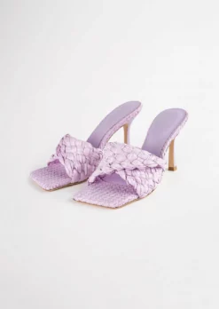 Tony Bianco Lourdes Lilac Raffia 9.5cm Heels 16 Tony Bianco Lourdes Lilac Raffia 9.5cm Heels