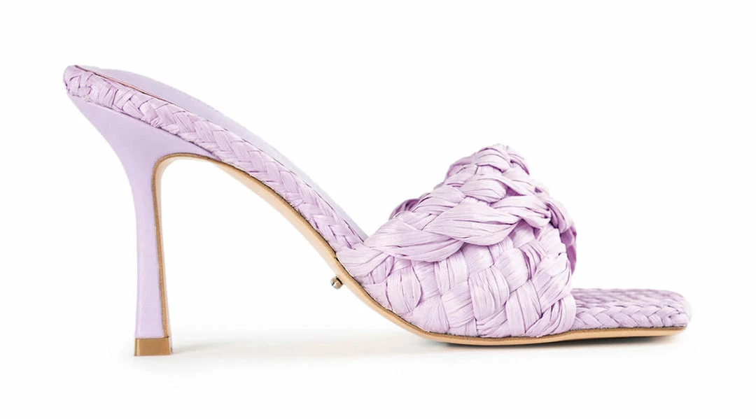 Tony Bianco Lourdes Lilac Raffia 9.5cm Heels 3 Tony Bianco Lourdes Lilac Raffia 9.5cm Heels