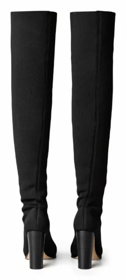 Tony Bianco Lucca Black Sock Knit 10.3cm Long Boots