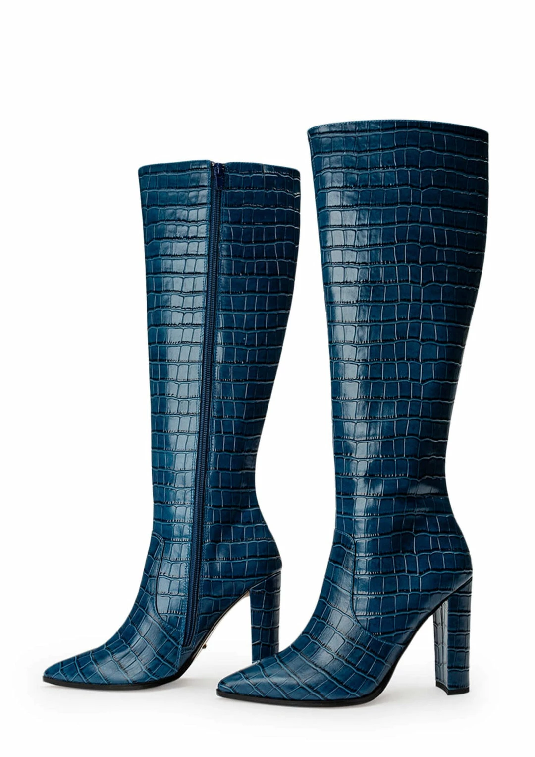 Tony Bianco Lucille Blue Croc 10.3cm Calf Boots 6 Tony Bianco Lucille Blue Croc 10.3cm Calf Boots