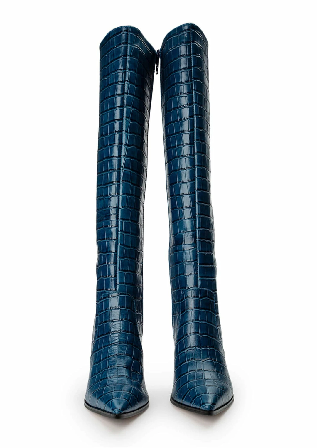 Tony Bianco Lucille Blue Croc 10.3cm Calf Boots 4 Tony Bianco Lucille Blue Croc 10.3cm Calf Boots