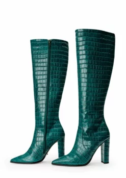 Tony Bianco Lucille Green Croc 10.3cm Calf Boots Shoes
