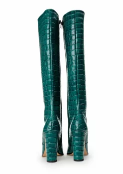 Tony Bianco Lucille Green Croc 10.3cm Calf Boots Shoes