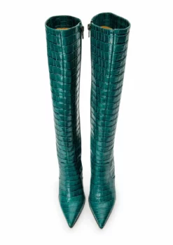 Tony Bianco Lucille Green Croc 10.3cm Calf Boots Shoes