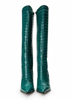 Tony Bianco Lucille Green Croc 10.3cm Calf Boots Shoes