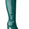 Tony Bianco Lucille Green Croc 10.3cm Calf Boots Shoes