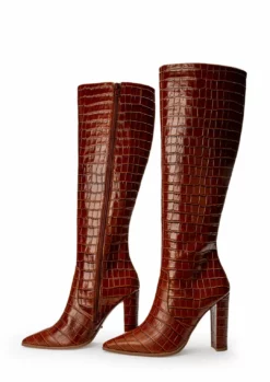 Tony Bianco Lucille Tan Croc 10.3cm Calf Boots 12 Tony Bianco Lucille Tan Croc 10.3cm Calf Boots