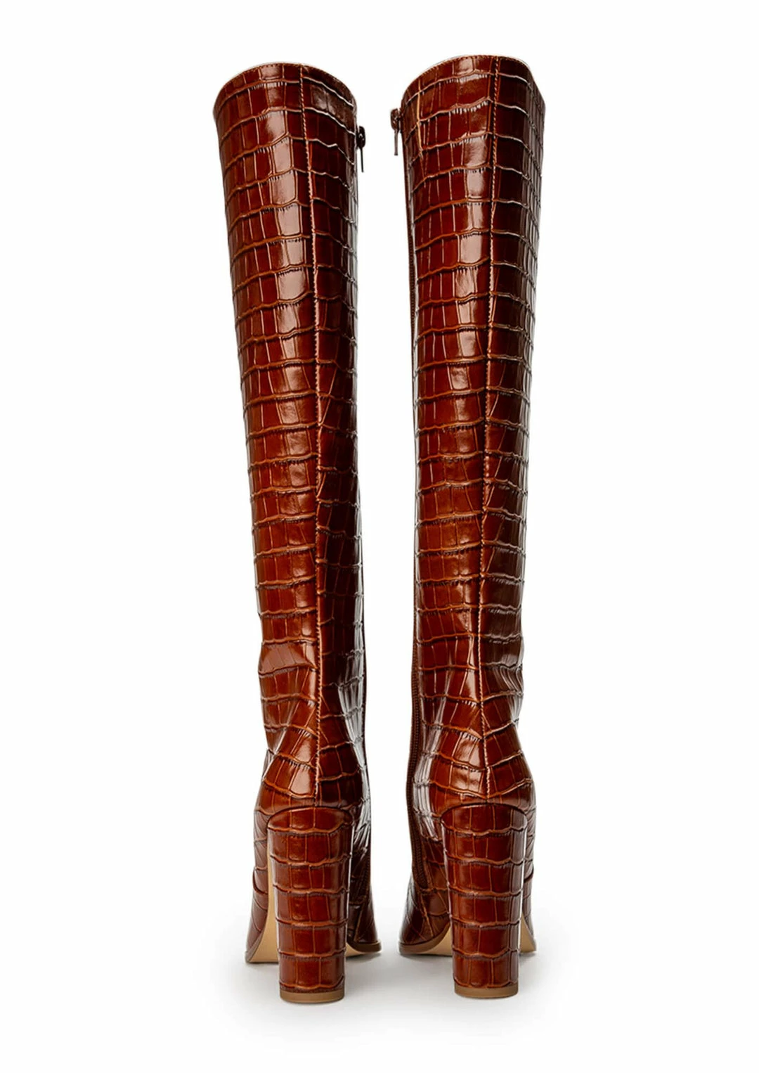 Tony Bianco Lucille Tan Croc 10.3cm Calf Boots 8 Tony Bianco Lucille Tan Croc 10.3cm Calf Boots