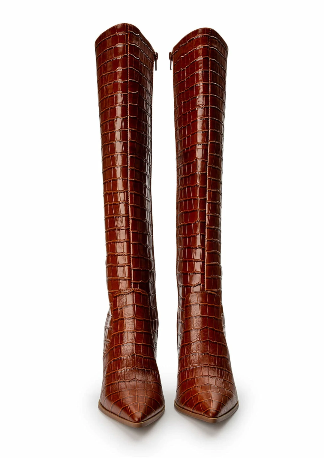 Tony Bianco Lucille Tan Croc 10.3cm Calf Boots 5 Tony Bianco Lucille Tan Croc 10.3cm Calf Boots