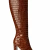 Tony Bianco Lucille Tan Croc 10.3cm Calf Boots 2 Tony Bianco Lucille Tan Croc 10.3cm Calf Boots