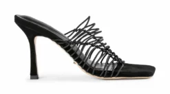 Tony Bianco Lynx Black Elastic 9.5cm Heels