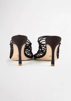 Tony Bianco Lynx Choc Elastic 9.5cm Heels Shoes