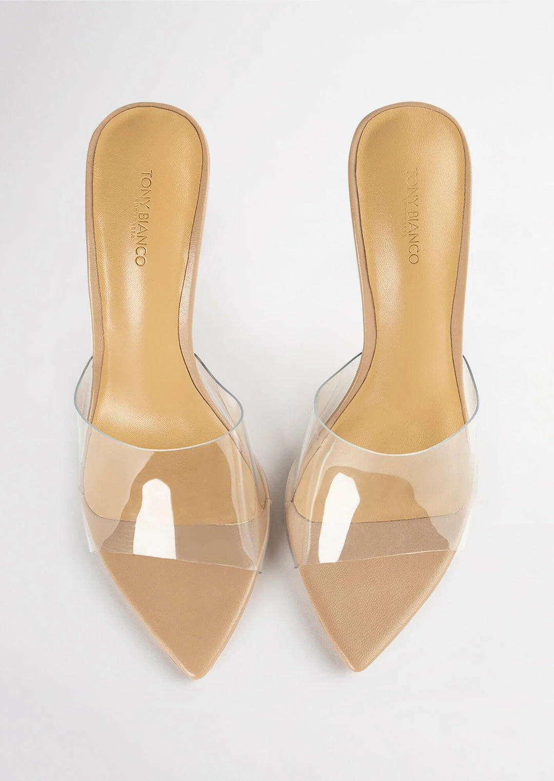 Tony Bianco Marley Clear Vinylite/Skin 10.5cm Heels 9 Tony Bianco Marley Clear Vinylite/Skin 10.5cm Heels