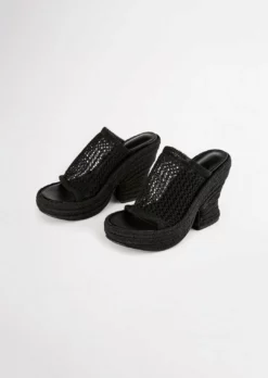 Tony Bianco Matrix Black Waffle 11.5cm Wedges 11 Tony Bianco Matrix Black Waffle 11.5cm Wedges