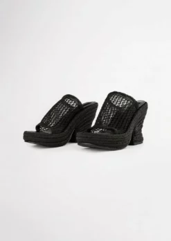Tony Bianco Matrix Black Waffle 11.5cm Wedges 10 Tony Bianco Matrix Black Waffle 11.5cm Wedges
