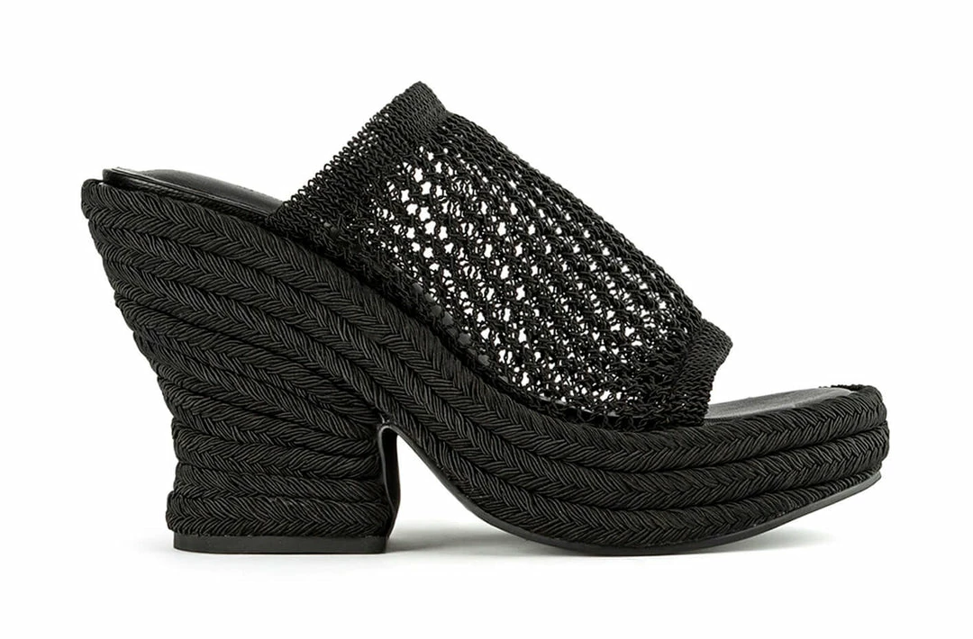 Tony Bianco Matrix Black Waffle 11.5cm Wedges 3 Tony Bianco Matrix Black Waffle 11.5cm Wedges