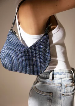 Tony Bianco New Arrivals Mccoy Blue Crystal Mini Handbags