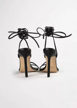Tony Bianco Millie Black Snake 10.5cm Heels Best Sellers