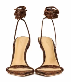 Tony Bianco Millie Choc Snake 10.5cm Heels Shoes