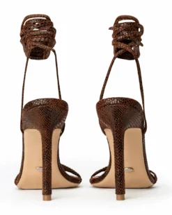 Tony Bianco Millie Choc Snake 10.5cm Heels Shoes 7 Tony Bianco Millie Choc Snake 10.5cm Heels Shoes
