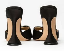 Tony Bianco Montana Black Satin 10.5cm Heels