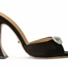 Tony Bianco Montana Black Satin 10.5cm Heels