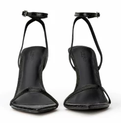 Tony Bianco Myra Black Snake 10.5cm Heels