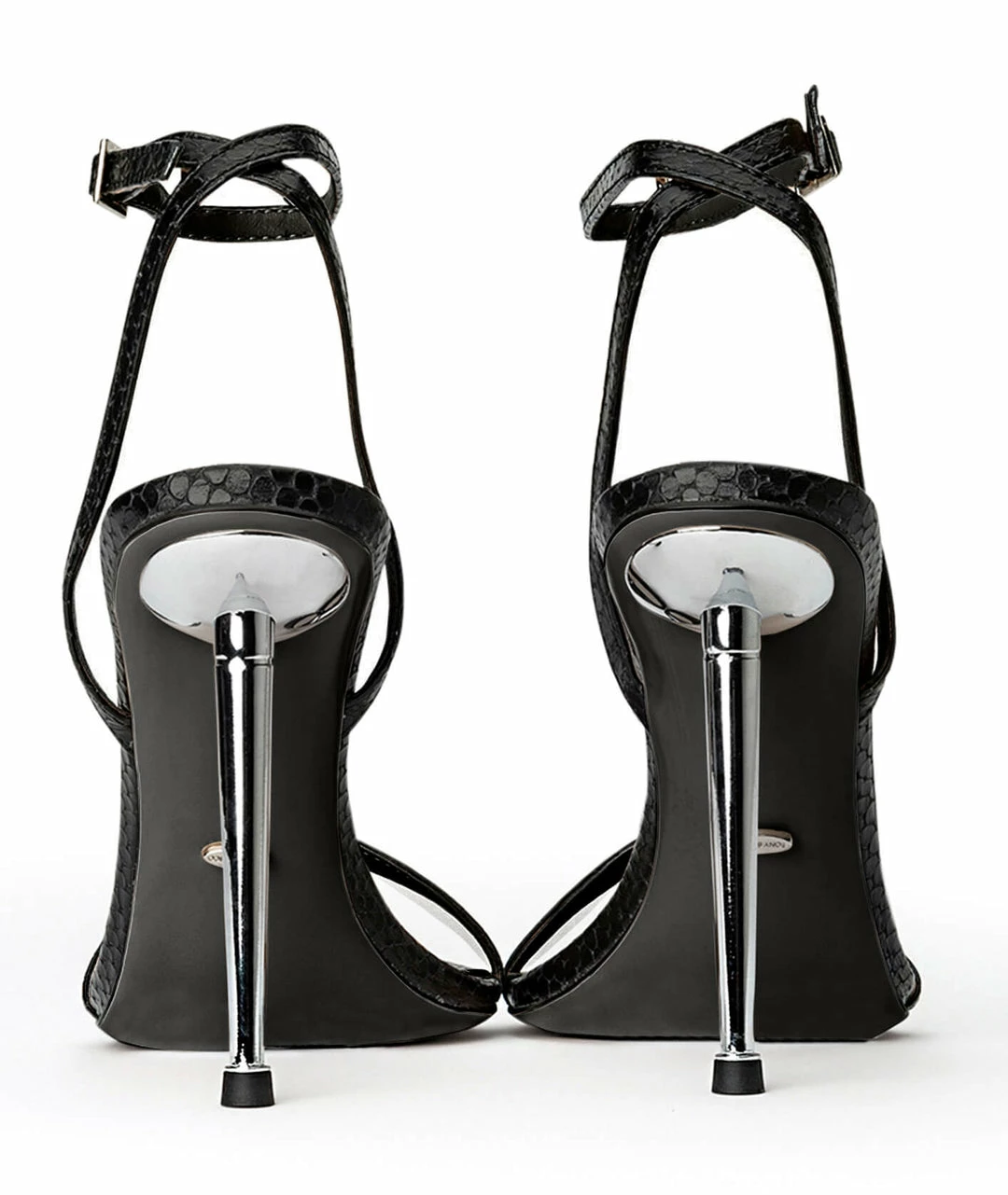 Tony Bianco Myra Black Snake 10.5cm Heels 6 Tony Bianco Myra Black Snake 10.5cm Heels