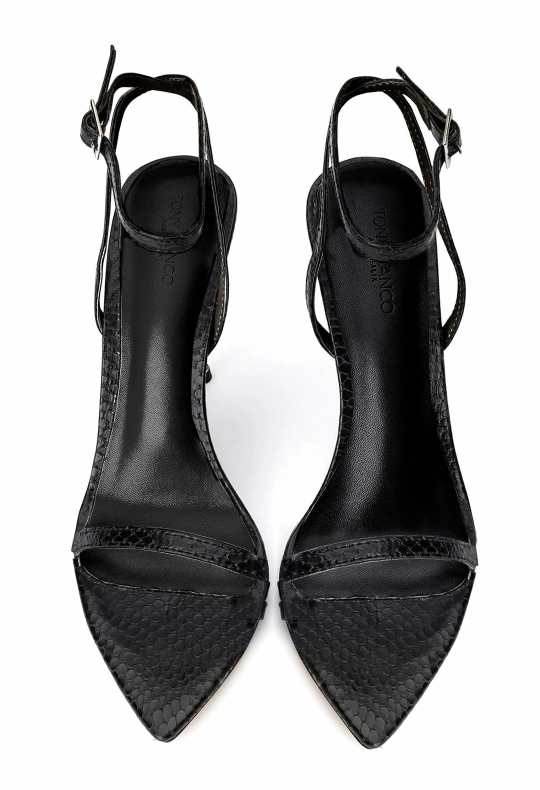 Tony Bianco Myra Black Snake 10.5cm Heels 5 Tony Bianco Myra Black Snake 10.5cm Heels