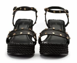 Tony Bianco Peyton Black Como 10.5cm Wedges