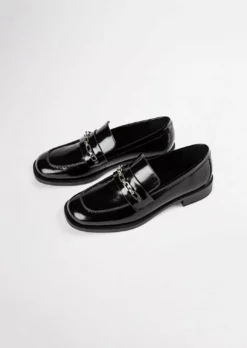 Tony Bianco Rebecca Black Hi Shine 2.5cm Flats Shoes