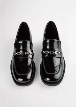 Tony Bianco Rebecca Black Hi Shine 2.5cm Flats Shoes