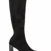 Tony Bianco Renae Black Stretch Suede 8.5cm Calf Boots Hot List