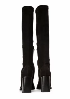 Tony Bianco Renae Black Stretch Suede 8.5cm Calf Boots Hot List