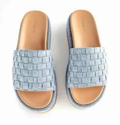 Tony Bianco Shoes Rio Steel Denim Weave 6cm Sandals