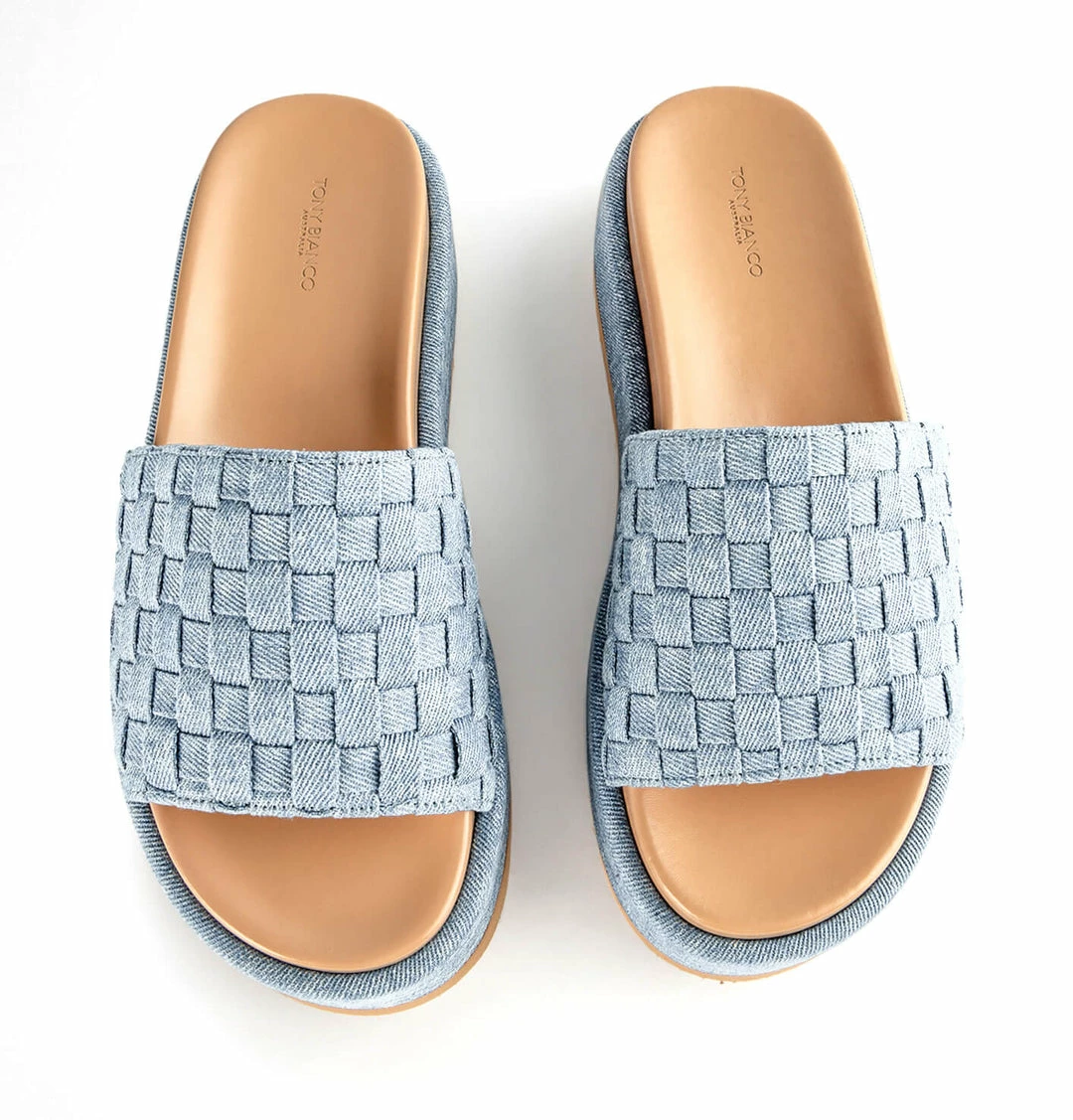 Tony Bianco Shoes Rio Steel Denim Weave 6cm Sandals 4 Tony Bianco Shoes Rio Steel Denim Weave 6cm Sandals
