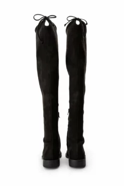 Tony Bianco Shoes Romeo Black Stretch Suede 2.5cm Long Boots