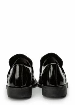 Tony Bianco Rovin Black Hi Shine 2.5cm Flats Shoes