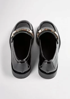 Tony Bianco Ruiz Black Hi Shine 2.5cm Flats