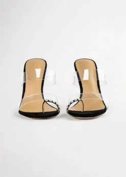 Tony Bianco Saffron Clear Vinylite/Black Suede 10.5cm Heels 13 Tony Bianco Saffron Clear Vinylite/Black Suede 10.5cm Heels