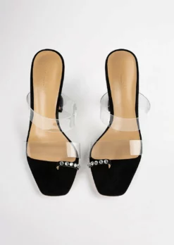 Tony Bianco Saffron Clear Vinylite/Black Suede 10.5cm Heels 14 Tony Bianco Saffron Clear Vinylite/Black Suede 10.5cm Heels