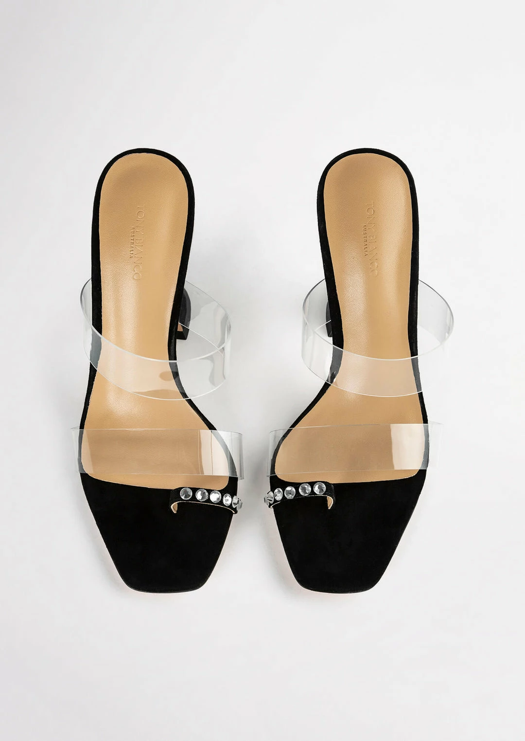 Tony Bianco Saffron Clear Vinylite/Black Suede 10.5cm Heels 8 Tony Bianco Saffron Clear Vinylite/Black Suede 10.5cm Heels