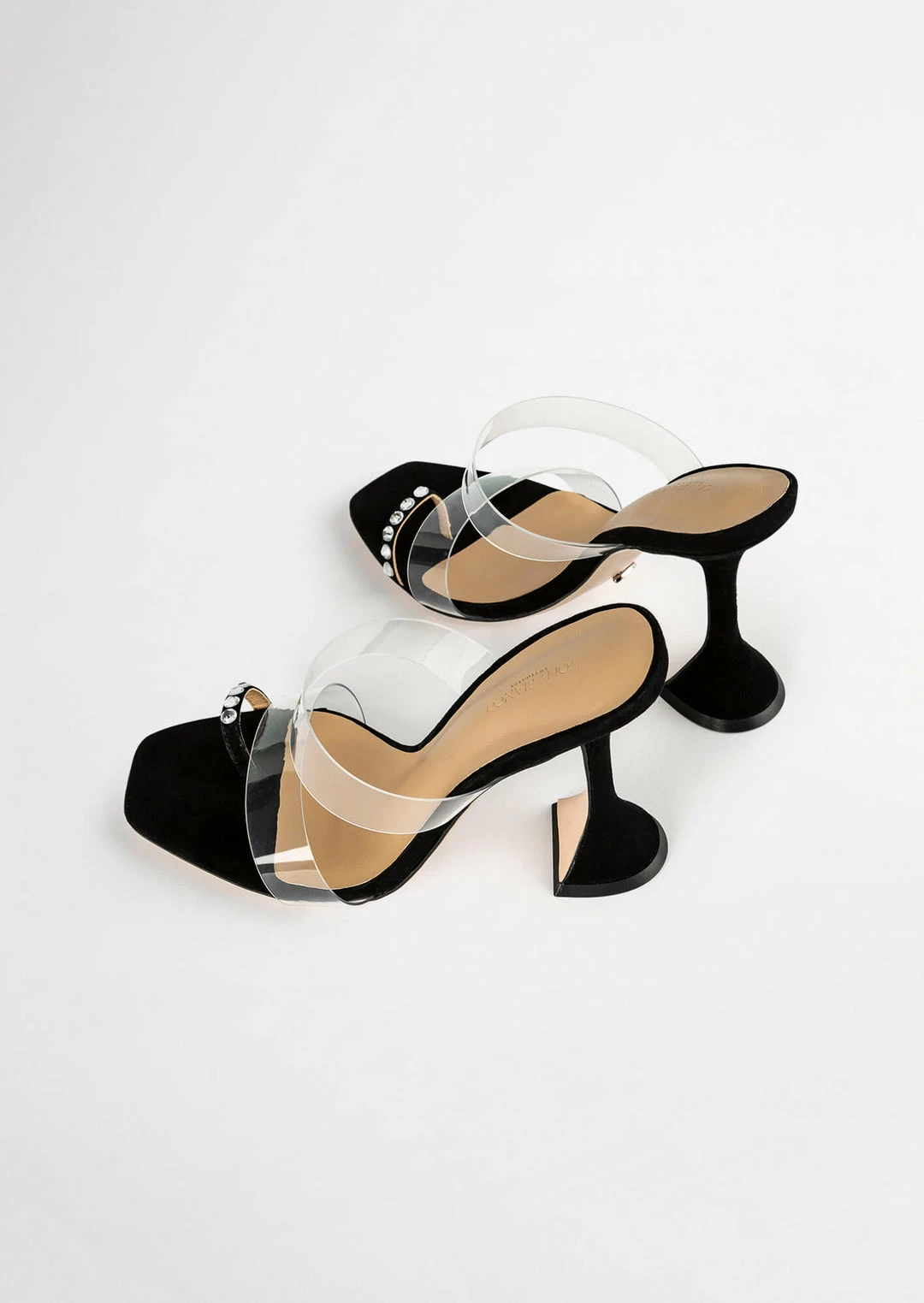 Tony Bianco Saffron Clear Vinylite/Black Suede 10.5cm Heels 6 Tony Bianco Saffron Clear Vinylite/Black Suede 10.5cm Heels