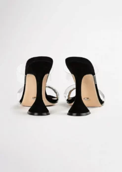 Tony Bianco Saffron Clear Vinylite/Black Suede 10.5cm Heels 15 Tony Bianco Saffron Clear Vinylite/Black Suede 10.5cm Heels