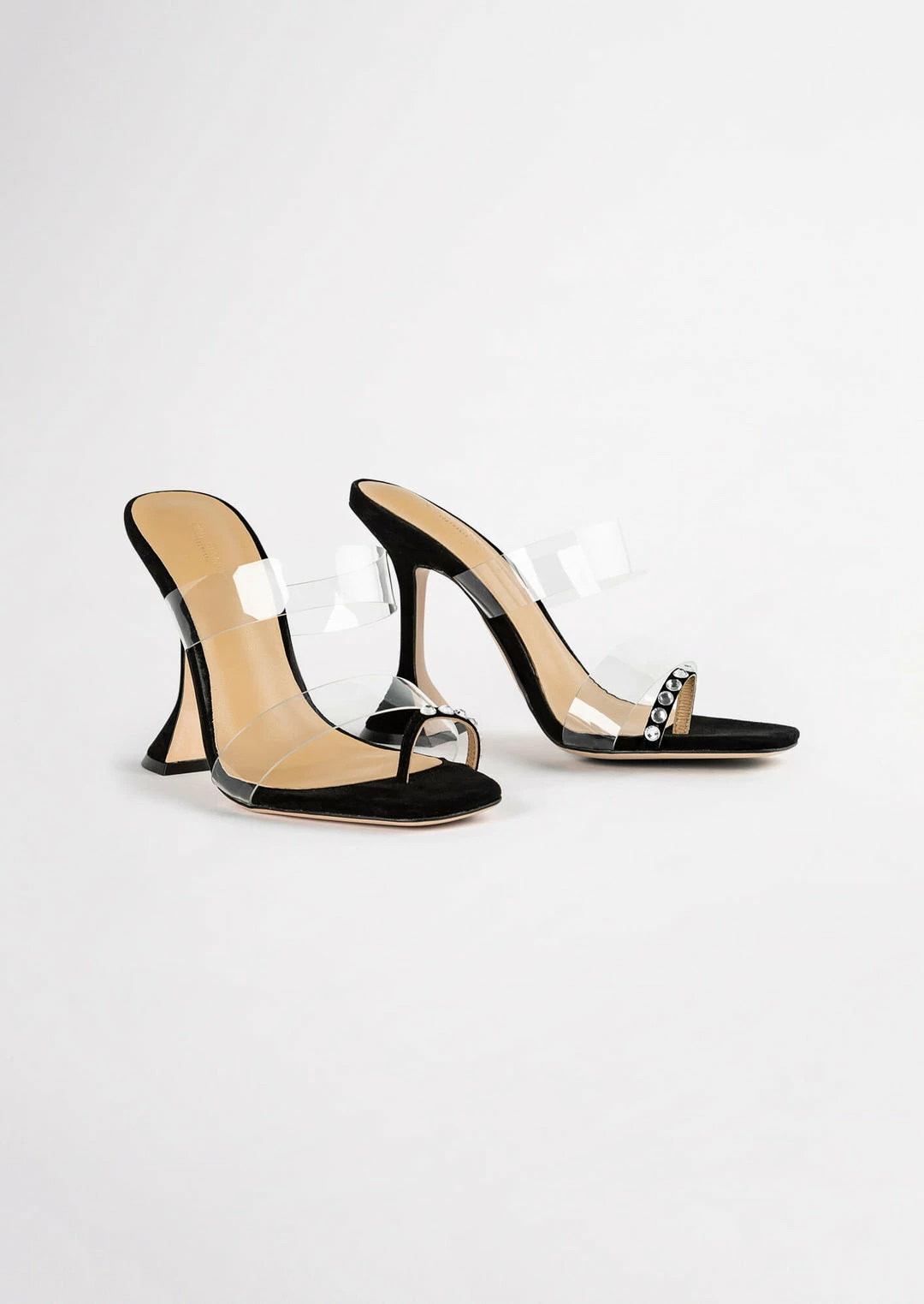 Tony Bianco Saffron Clear Vinylite/Black Suede 10.5cm Heels 4 Tony Bianco Saffron Clear Vinylite/Black Suede 10.5cm Heels