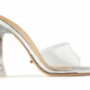 Tony Bianco Serri Clear Vinylite/Silver 10.5cm Heels Shoes