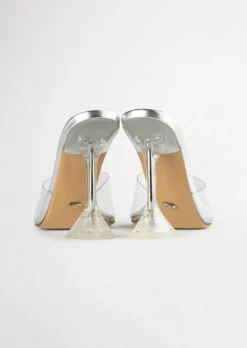 Tony Bianco Serri Clear Vinylite/Silver 10.5cm Heels Shoes 8 Tony Bianco Serri Clear Vinylite/Silver 10.5cm Heels Shoes