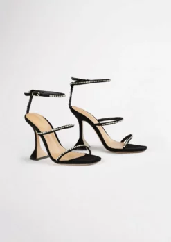 Tony Bianco Hot List Shy Black Suede 10.5cm Heels