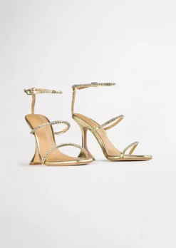 Tony Bianco Hot List Shy Gold Nappa Metallic 10.5cm Heels