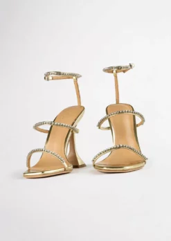 Tony Bianco Hot List Shy Gold Nappa Metallic 10.5cm Heels